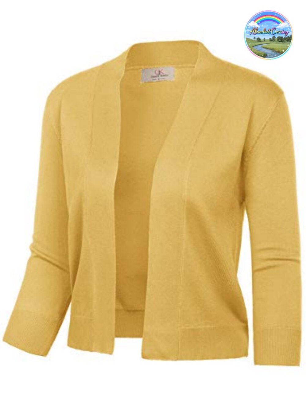 Women Cropped Cardigan Lightweight Open Front 3/4 Sleeve Shrug Bolero